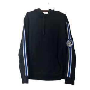 Diesel Beachwear Black Patch Striped Sleeves Hoodie Mens Size Medium